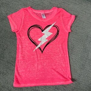 Rock N Beauty Royal Apparel Toddler Girl Pink Burn Out Tee Shirt Sz 4
